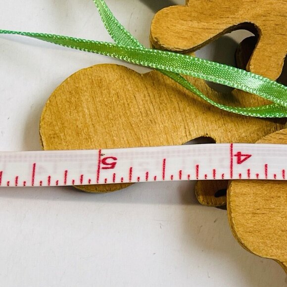 Vintage Wooden Rudolph Reindeer Heart 1989 Christmas Decor Hanging Wood Repaired - Picture 6 of 6